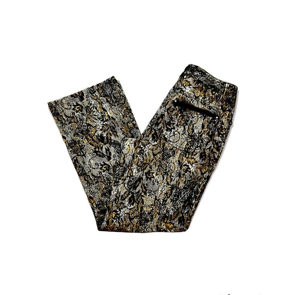 Newport News Pant Size 4 Textured Print Jeans